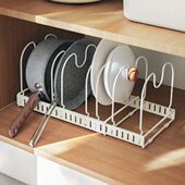 锅盖架台面多功能免打孔坐式 锅具收纳架家用伸缩厨房置物架