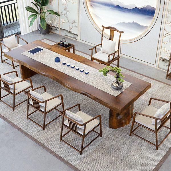 新中式茶桌椅组合公室泡茶桌实木大班台禅意泡茶台原木大板桌子,商业/办公家具,茶台/茶桌,淘宝优惠券,粉丝福利购,淘宝优惠卷