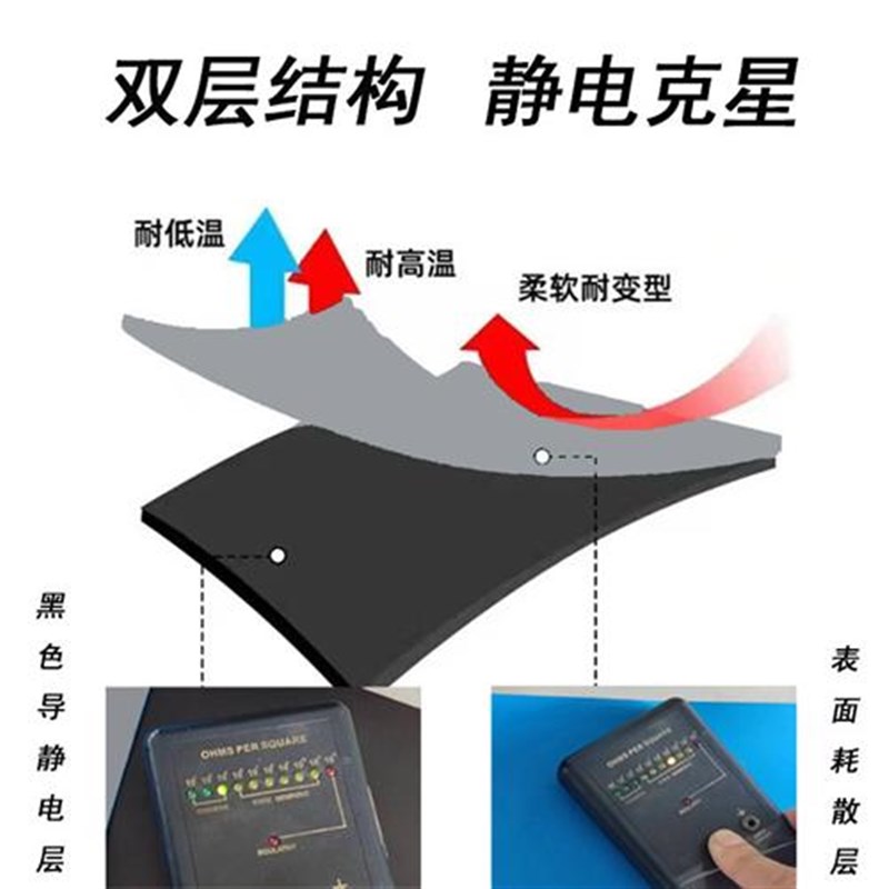 灰色防静电胶皮垫台pvc皮质实验室电子厂维修工作台垫子桌垫