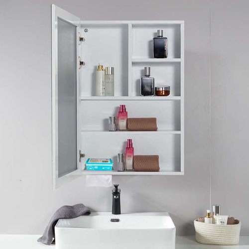 太空铝浴室镜柜80高挂墙式厕所洗漱吊柜带抽纸口小户型卫生间镜箱