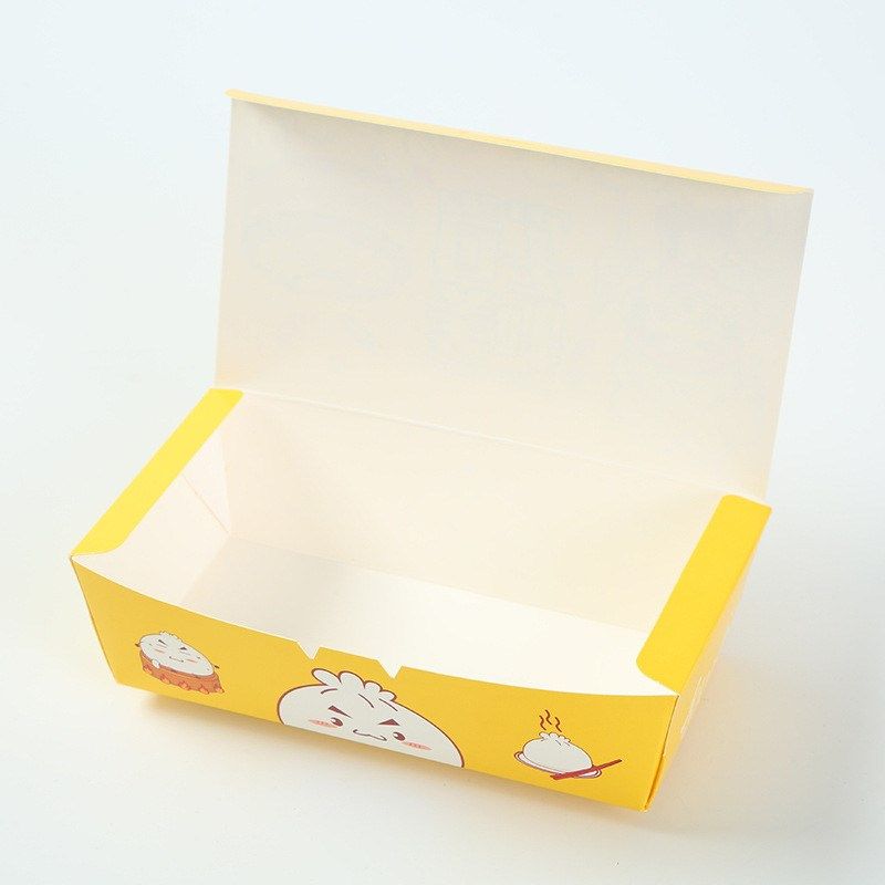 国潮早餐大包子打包盒一次性外卖小笼包汤包馒头长方形食品包装盒