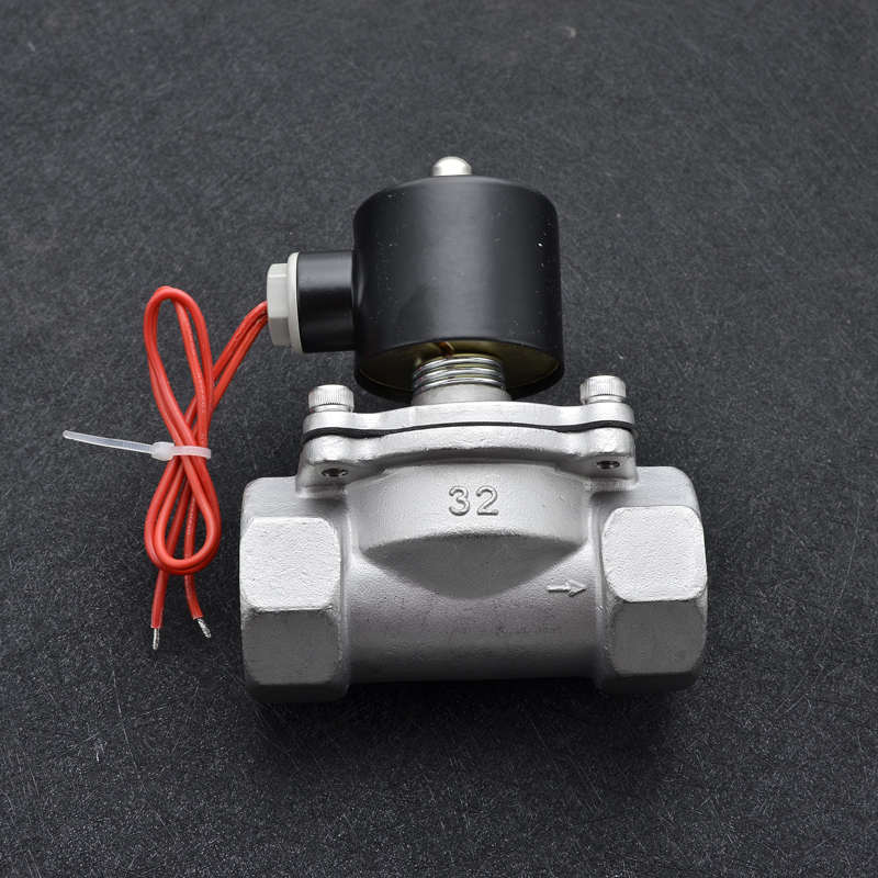 304不锈钢电磁220V12V24V电磁开关电常闭常开2W水气6分