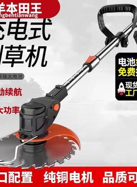进口电动割草机充电式草坪机小型家用除草机多功能打草机神器