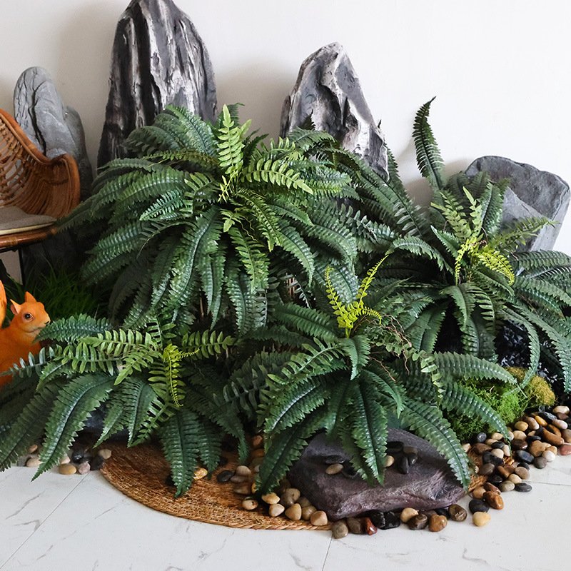 超大束波斯蕨叶肾蕨仿真长厥叶植物餐厅店铺民宿墙面花槽插花造景