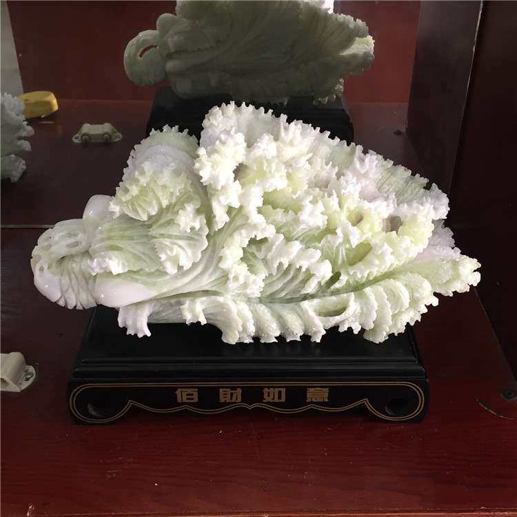玉器工艺品 岫玉白菜摆件百财家居办公摆件饰品商务礼品