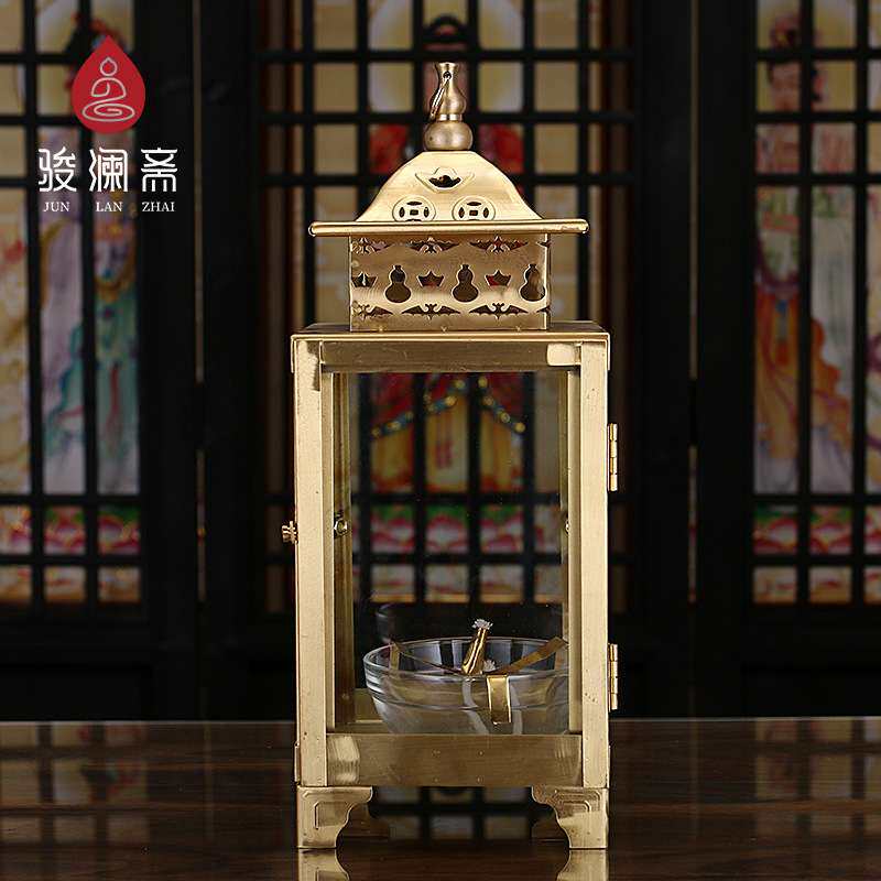 铜供灯供佛家用长明灯灯架铜天灯酥复古怀旧底座佛前烛台复古怀旧