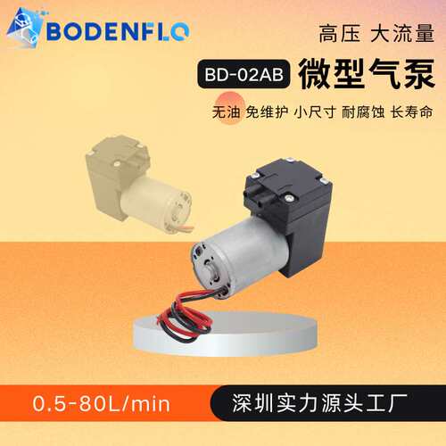 3L小空气泵12V24V无刷电机EPDM隔膜BD-02AB气泵隔膜泵无刷长寿命