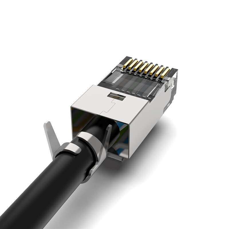 三堡 七类万兆屏蔽水晶头RJ45带燕尾夹CAT7网线头 10个/袋
