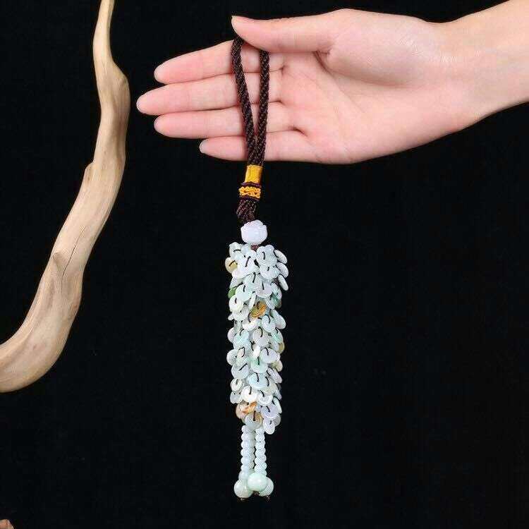辣椒翡翠车挂 车内翡翠挂饰天然a货翡翠平安扣汽车挂件