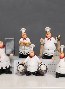 创意造型厨师摆件厨房餐厅餐桌轻奢装饰品蛋糕店甜品台拍照小道具