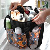 网眼洗漱收纳包便携手提洗浴可折叠袋子健身兜游泳沐浴洗澡篮浴室