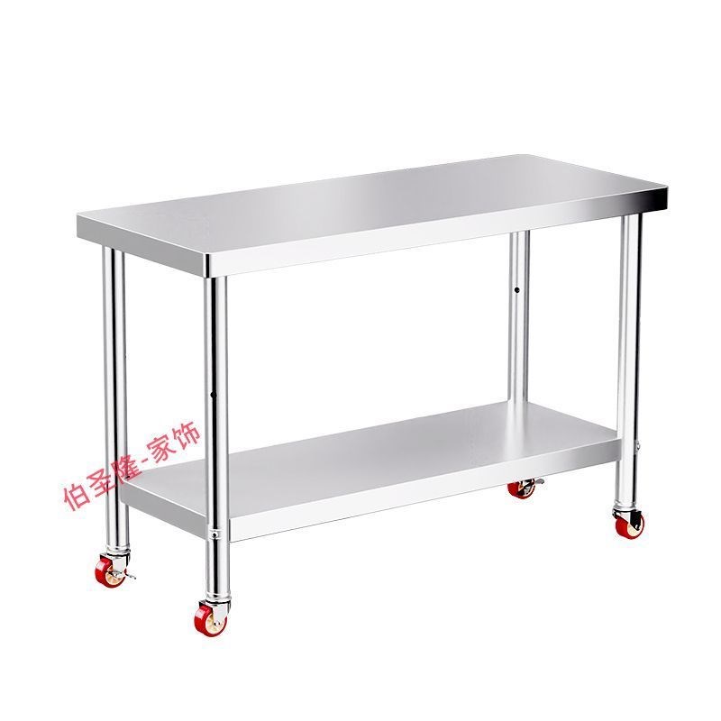 不锈钢桌子工作台m多层摆摊折叠桌置物架特厚定制加厚操作台超厚
