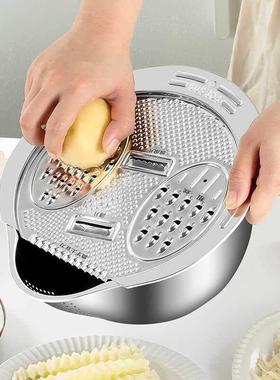 不锈钢盆斜坡沥水篮淘米神器家用厨房洗菜专用漏盆过滤篮子盆