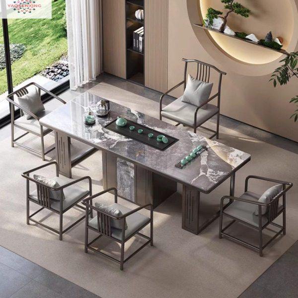 茶台烧水壶一体式功夫泡茶桌椅组合岩板茶桌轻奢现级感公室,商业/办公家具,茶台/茶桌,淘宝优惠券,粉丝福利购,淘宝优惠卷