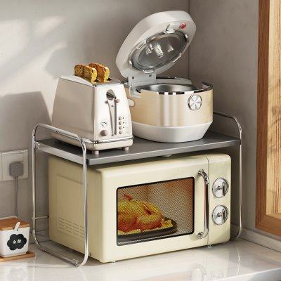 厨房微波炉置物架家用烤箱架子多功能台面桌面电饭煲电器收纳架子