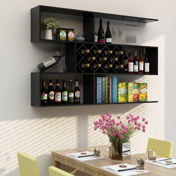 包邮悬挂式酒架酒柜墙上置物架餐厅吧台实木简约壁挂墙壁装饰架