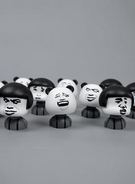 车载摆件装d饰用品沙雕网红创意表情包可爱搞笑中控台弹簧摇头公