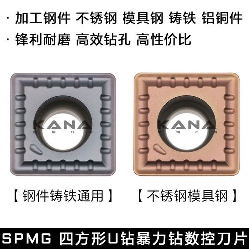 U钻暴力钻四方刀片快速钻刀粒钢件不锈钢 SPMG050204/06/07/09/11