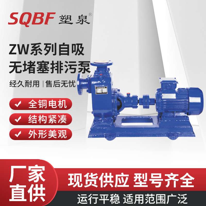 ZW系列自吸无堵塞排污泵卧式铸铁防爆回流泵耐腐蚀工业污水自吸泵