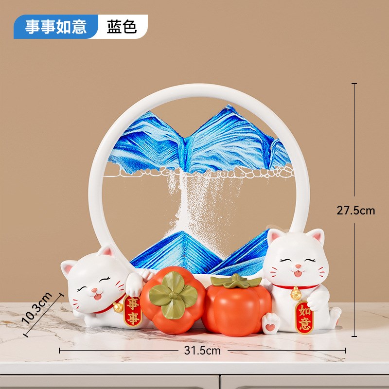 客厅现代礼物乔迁新居摆件w熊猫流沙画电视柜玄关装饰品家居饰品图片