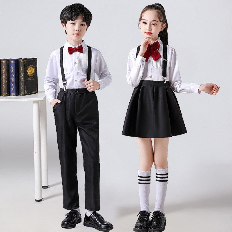 六一儿童节表演服背带裤男童幼儿园合唱团朗诵Q小学生合唱演出服