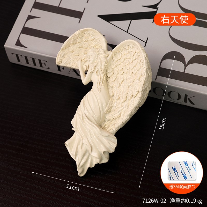 跨境救赎天使门槛摆件家居门w框画框桌角装饰复古欧式天使之翼挂