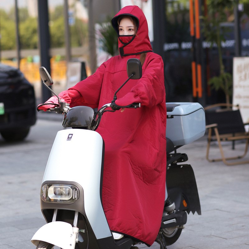 【加绒前后两穿款】电动车挡风衣冬季电瓶车O骑车挡风被防水防风