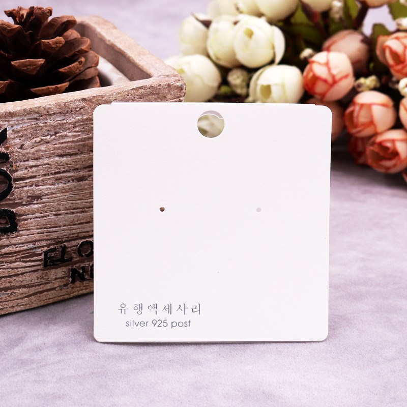 韩版925银饰耳环卡纸 饰品卡片7x7cm 黑色触感XPVC耳环卡