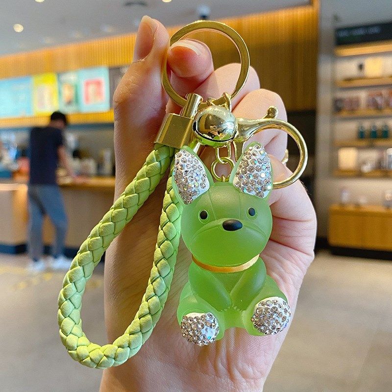 镶钻水晶狗卡通树脂钥匙扣挂件可爱创意汽车N钥匙链女配饰礼品