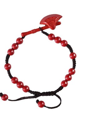 龙头斧手绳c高含量保真朱砂纯手工编织辰砂手饰手串源头厂家