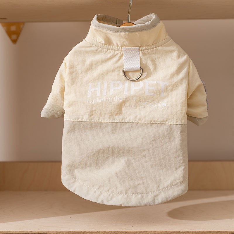 25年新款秋冬季小l狗狗撞色拼接户外冲锋衣棉衣小型犬宠物狗狗衣