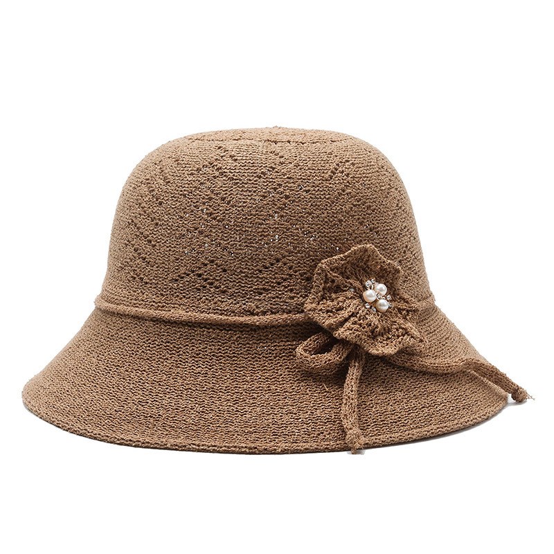 草帽女夏季沙滩度假时尚田园平顶遮阳帽海边拍照W草编编织帽子