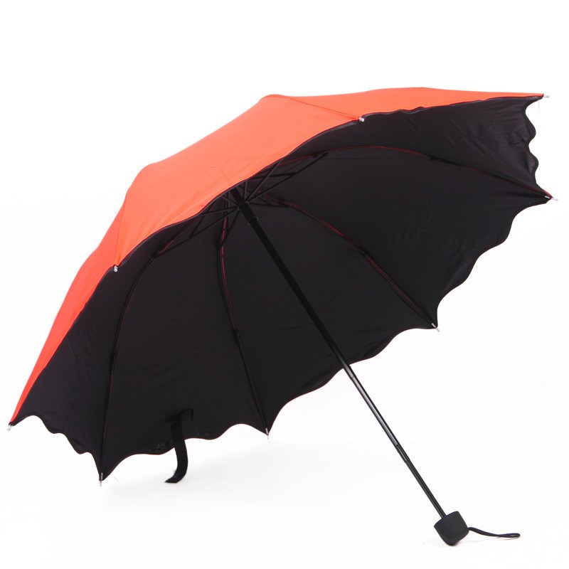 遇水开花晴雨广告礼品伞定 制logDo三折黑胶防晒防紫外线遮阳伞