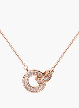 玫瑰金罗马圆环项链简约时尚B复古个性日韩潮流项饰女颈链