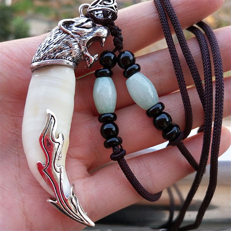 新款大獒牙真狗牙齿m本命年狼牙项链男女个性吊坠饰品本命年挂件