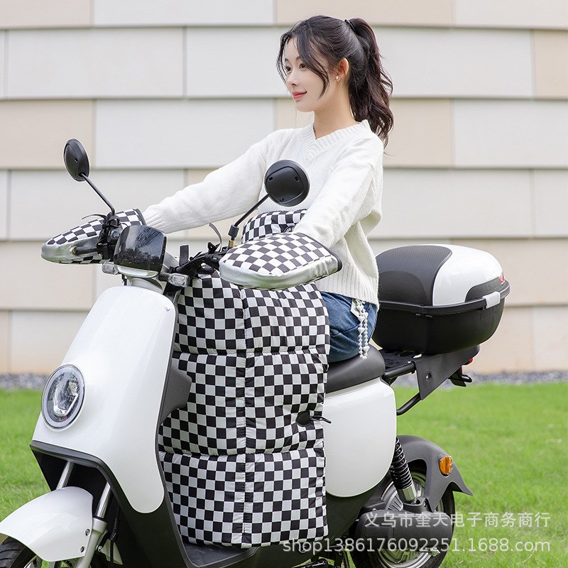 电动车挡风被冬季l分体加厚双面防水加厚加绒电瓶摩托车防风罩冬