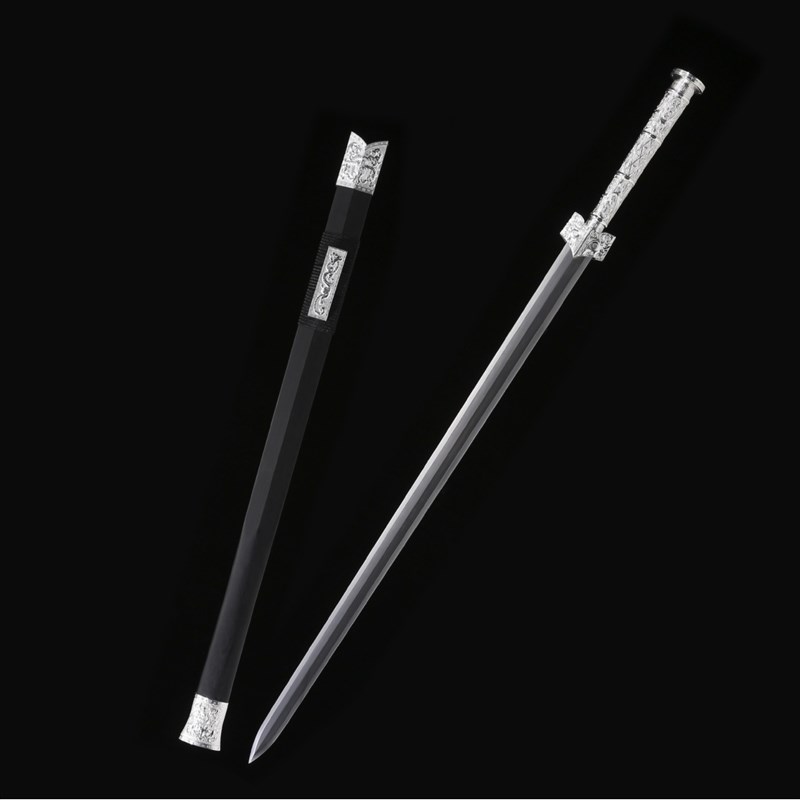 龙泉君魄刀剑传统宝剑赤霄汉剑合金柄花纹钢八面一体长剑未开刃