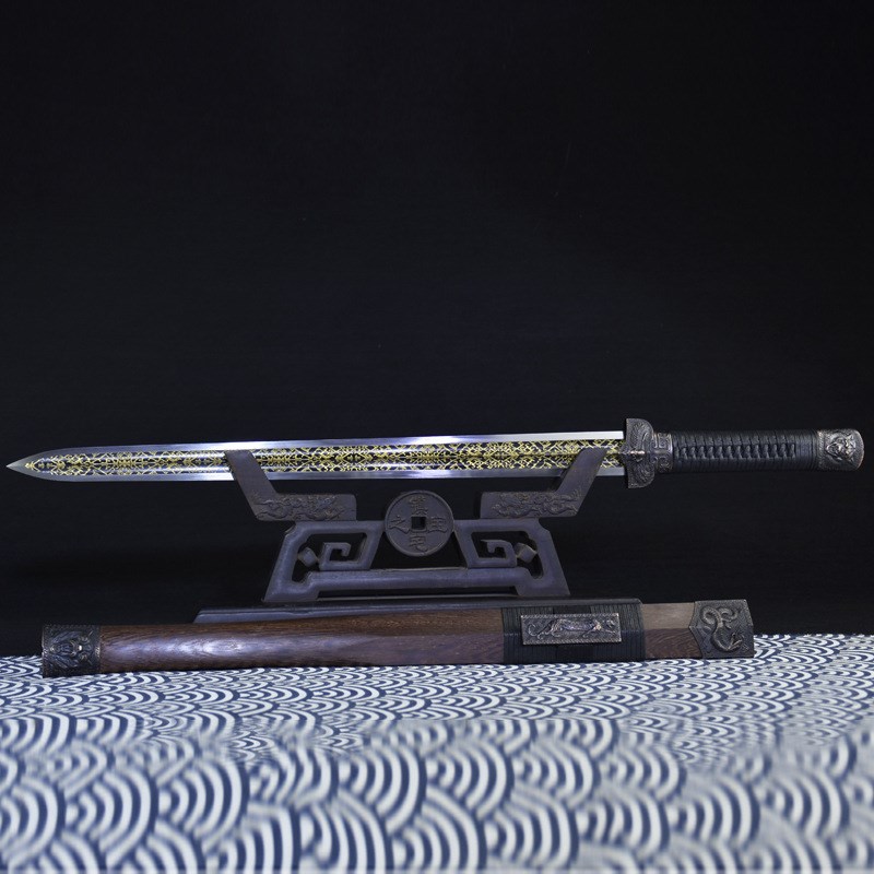 龙泉华影刀剑工艺品复古一体长剑挂饰宝剑防身汉剑冷兵器未开刃