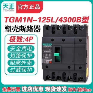 125A塑壳断路器 TENGEN天正 4300B 125L 125A空气开关4P TGM1N