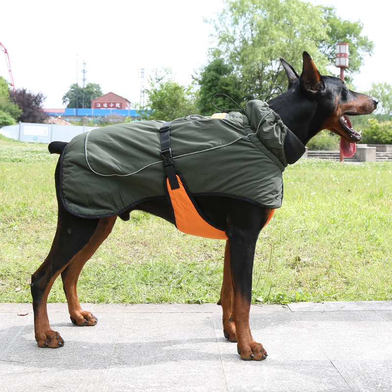 杜宾秋冬棉衣 中大型犬户外防风防水加厚棉背心 魏玛马犬运动服