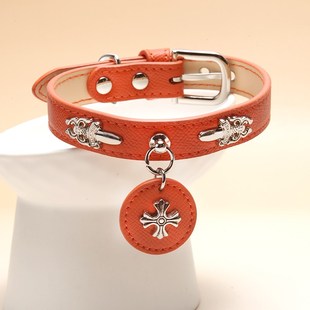 幸运之剑嘿宠荟奢华真皮质狗项圈法斗比熊小雪牵引绳巨贵犬脖套子