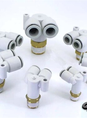 CKT品牌外螺三通气管接头KQ2LU04/06/08/10/12-M5/01/02/03/044S