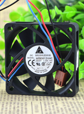 原装DELTA台达 AFB0612VHC 6015 12V 0.36A 6CM 三线测速散热风扇