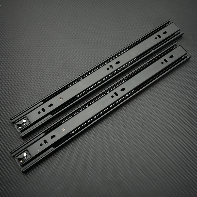 顶固抽屉滑轨导轨条静音阻尼缓冲三节轨抽拉推拉橱柜滑道轨道侧装