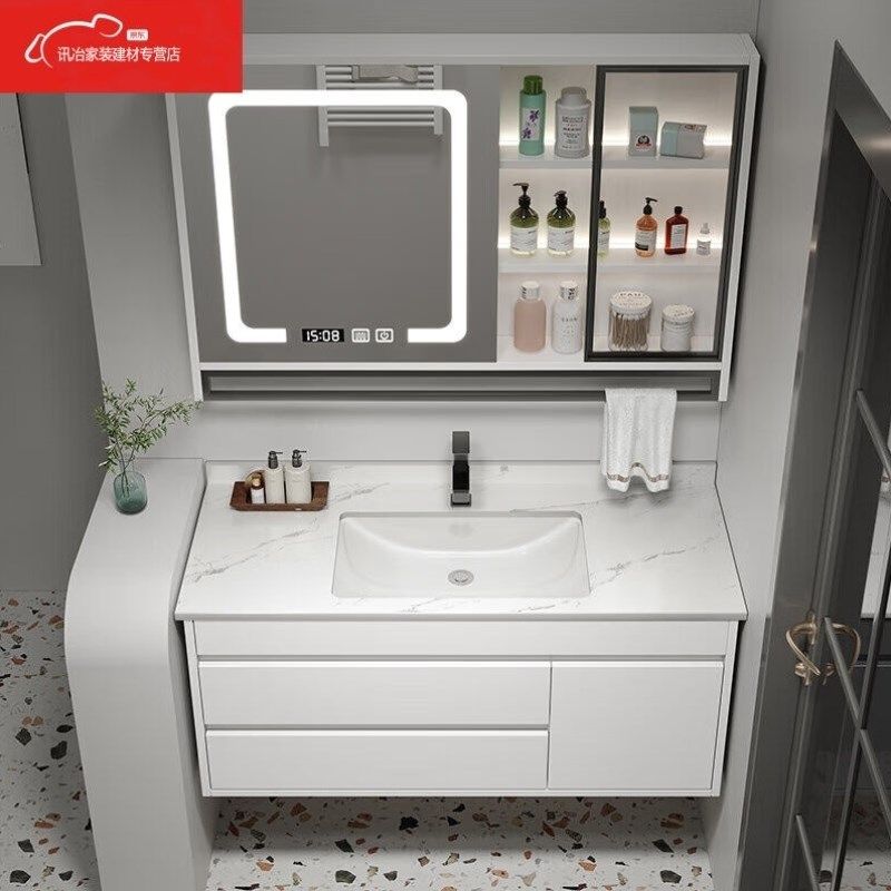 非妃定制岩板浴室柜9厘米陶瓷一体洗手脸盆柜,家装主材,浴室柜组合,淘宝优惠券,粉丝福利购,淘宝优惠卷