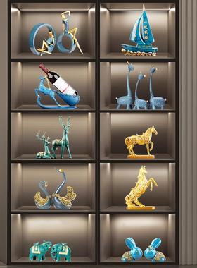 新房家居客厅装饰品摆件办公室工艺品招财电视酒柜红酒架轻奢高档