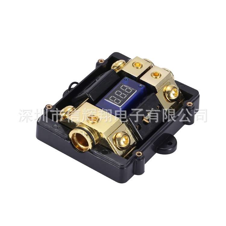 厂家 汽车音响改装带数字显示一出二保险座分线器电源线保险丝