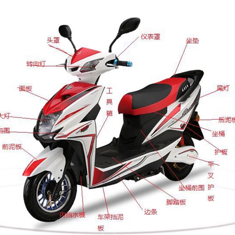 浙江台州黄岩YQ尚领电动车配件全套塑件外壳灯具大环尚领加长普通