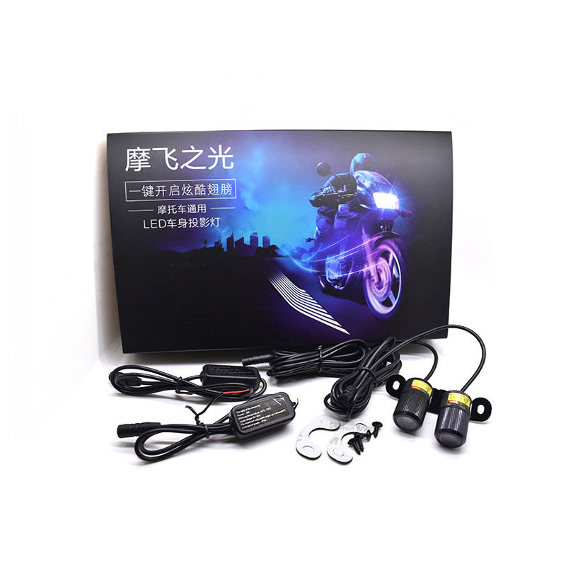 踏板机车汽车改装LED彩灯装饰天使之翼迎宾灯镭射投影灯底盘灯