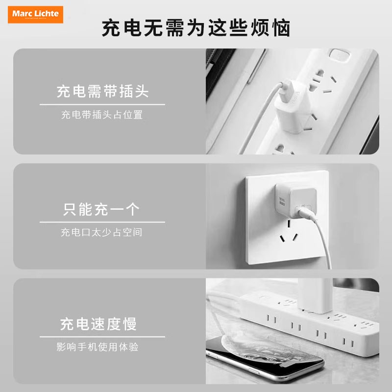 86型快充插座USB超级快充TYPEC手机pd充电插座氮化镓20W暗装插座